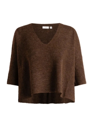 Yest Dames Truien korte mouw Mocca Brown/Melange 0006702
