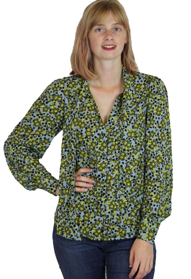 15262993 Ashley Blue/DARK OLIVE FLOWER & SQU