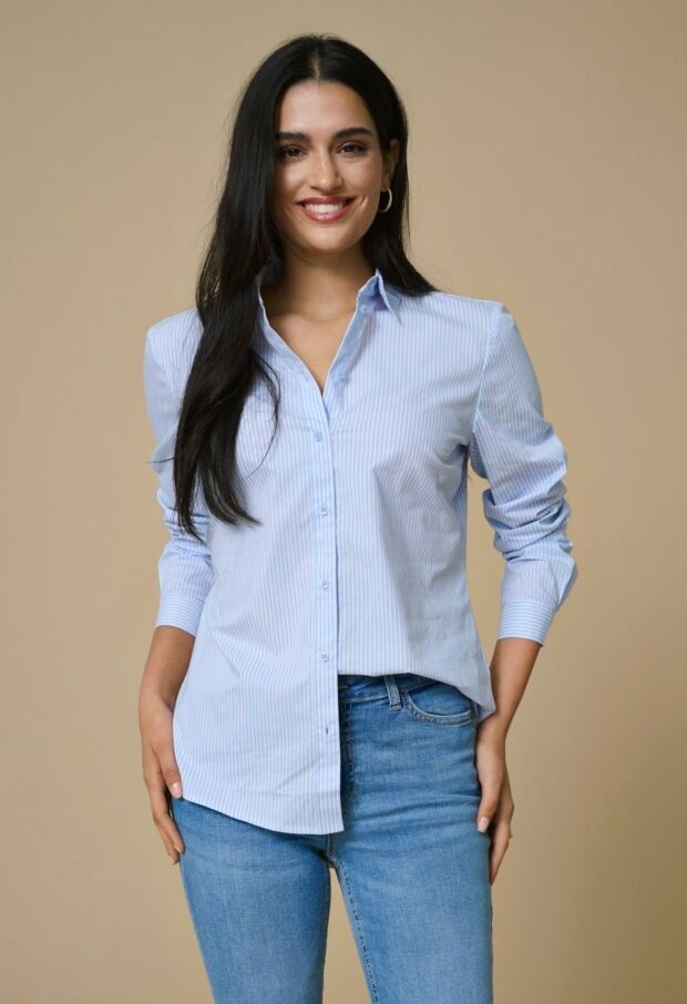 15149877 Cashmere Blue/SMALL WHITE STRIPES